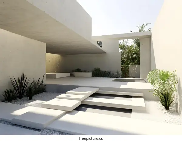 Modern Minimalist Architecture Design with Patio and Pool