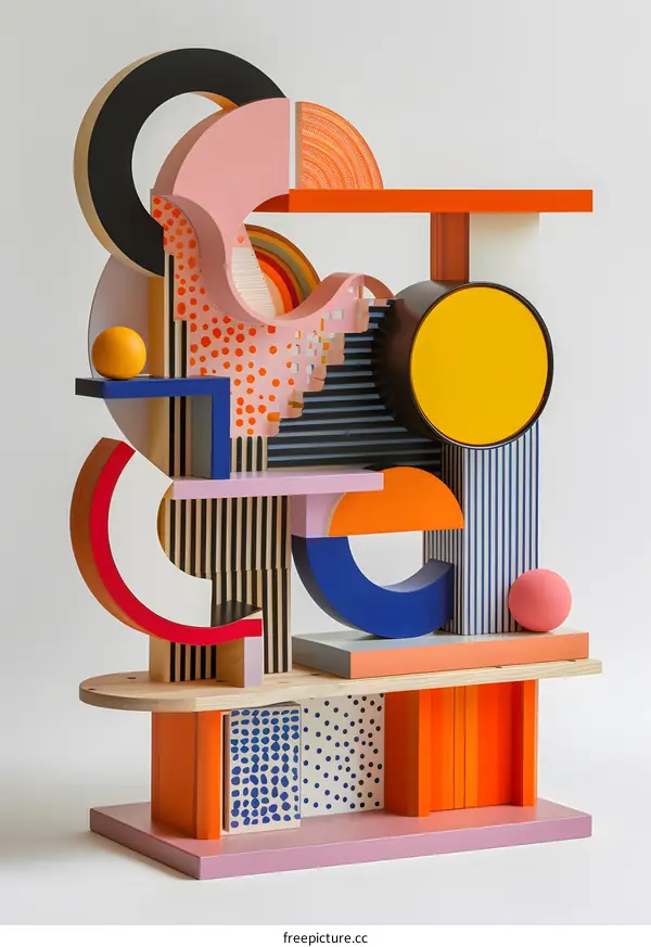 Colorful 3D geometric shapes