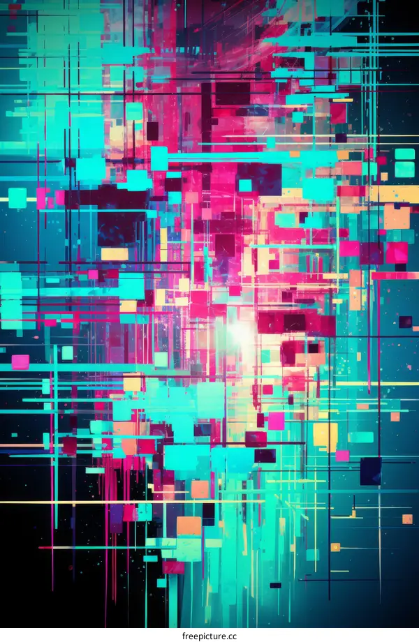 Colorful geometric shapes and lines