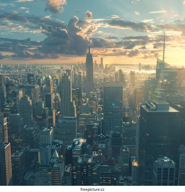New York City Skyline at Sunset