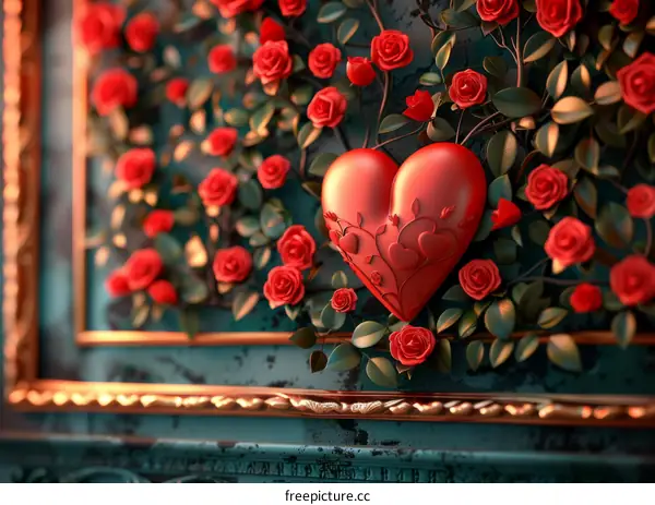 A Heart of Roses Valentines Day Background