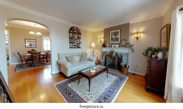 Cozy traditional living room interior design