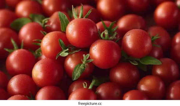 Close up of Fresh Red Cherry Tomatoes