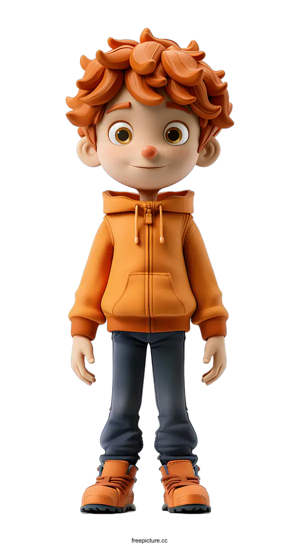 [Transparent Background PNG]3D cartoon character of a boy