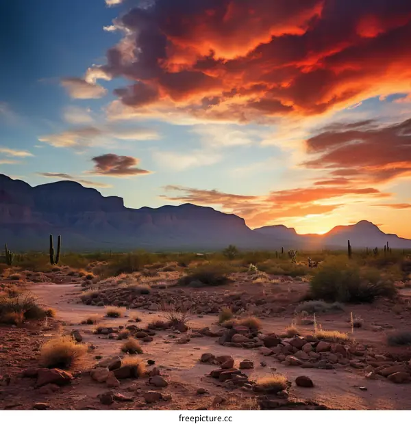 A Stunning Desert Landscape with Vibrant Colors