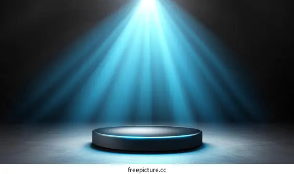 Empty Stage with Spotlight and Podium