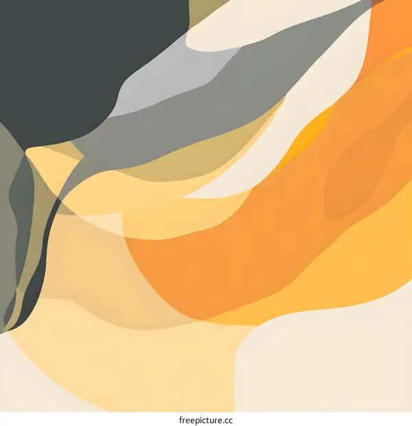 Abstract Yellow and Orange Color Swirls Background