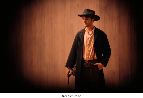 Western Cowboy Portrait in Vintage Style