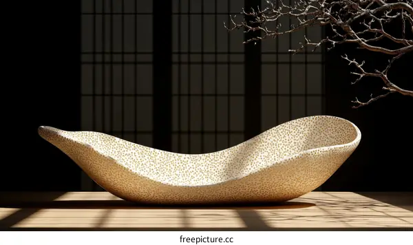 Elegant Decorative Ceramic Dish with Gold Speckles