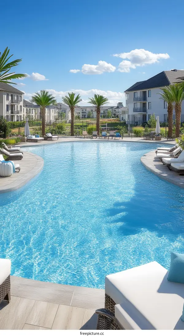 Luxury Outdoor Swimming Pool with Modern Architecture