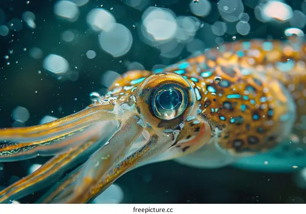 A close up of a squid's eye