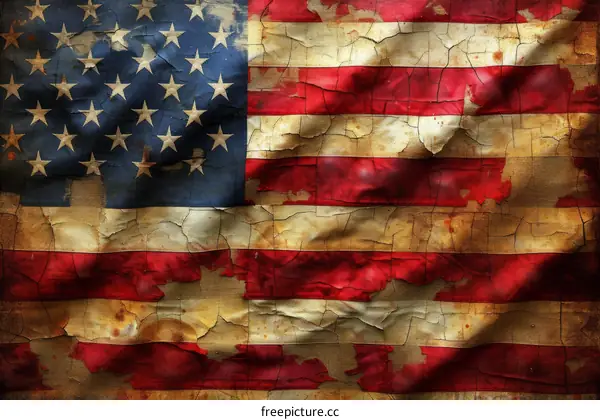 weathered american flag