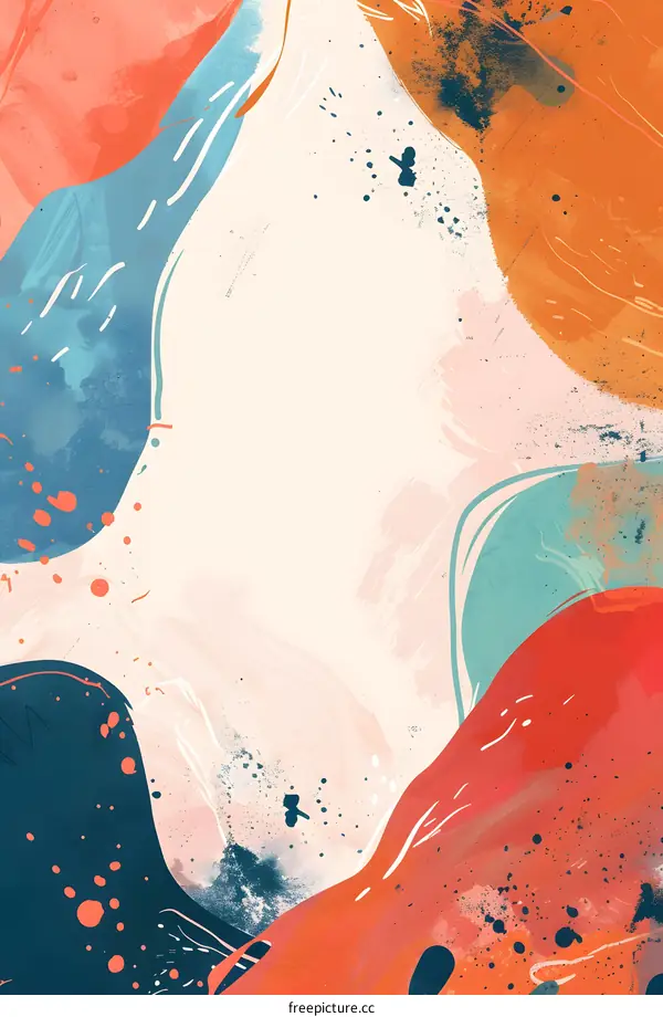 Abstract Watercolor Background with Colorful Shapes