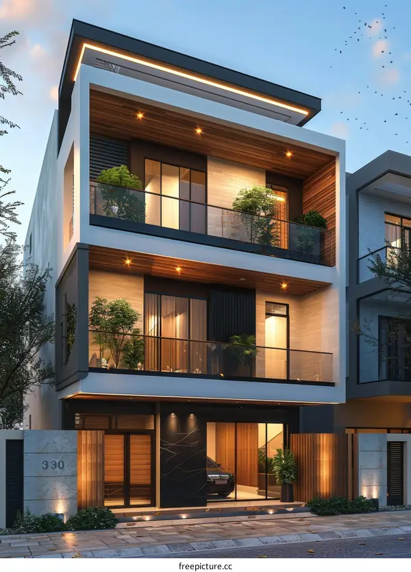 Modern House Exterior Design Illustration