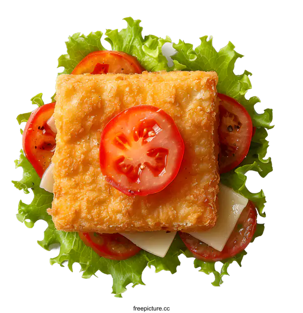 [Transparent Background PNG]Crispy Fried Fish Fillet Sandwich