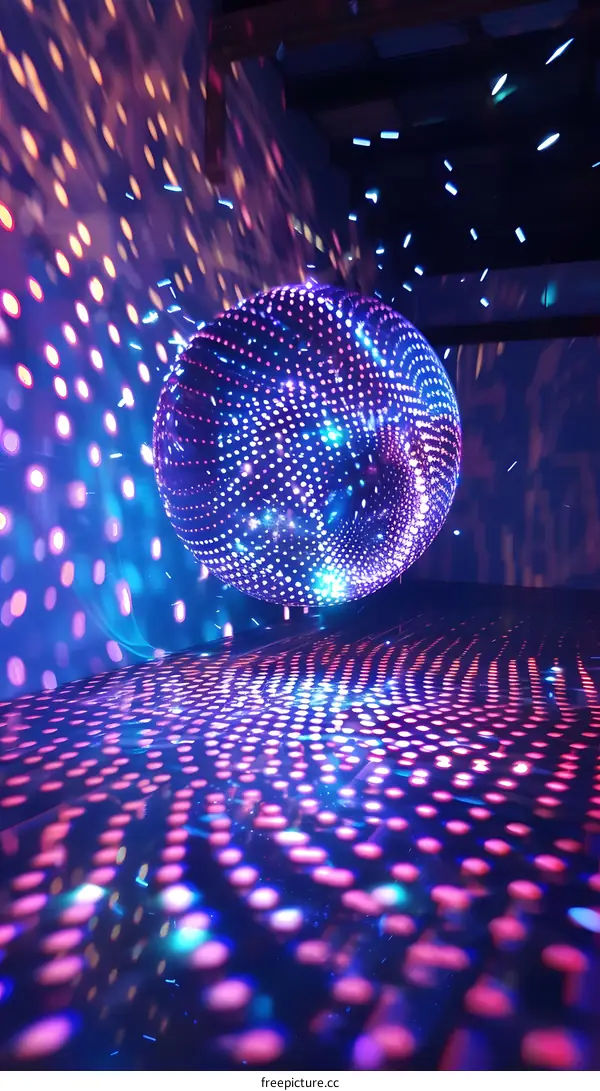 Disco Ball Lights Reflection  Purple and Blue