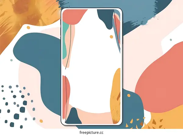 Abstract Phone Background with Colorful Shapes