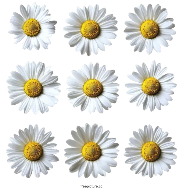 [Transparent Background PNG]Beautiful White Daisies Pattern Design