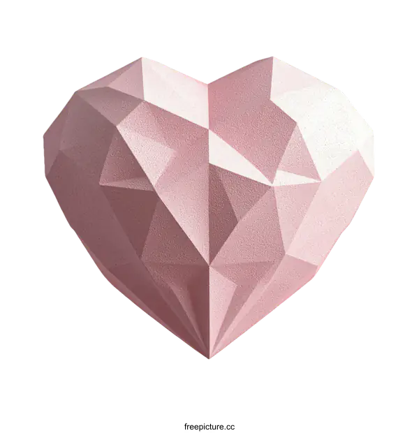 [Transparent Background PNG]Geometric Pink Heart Design
