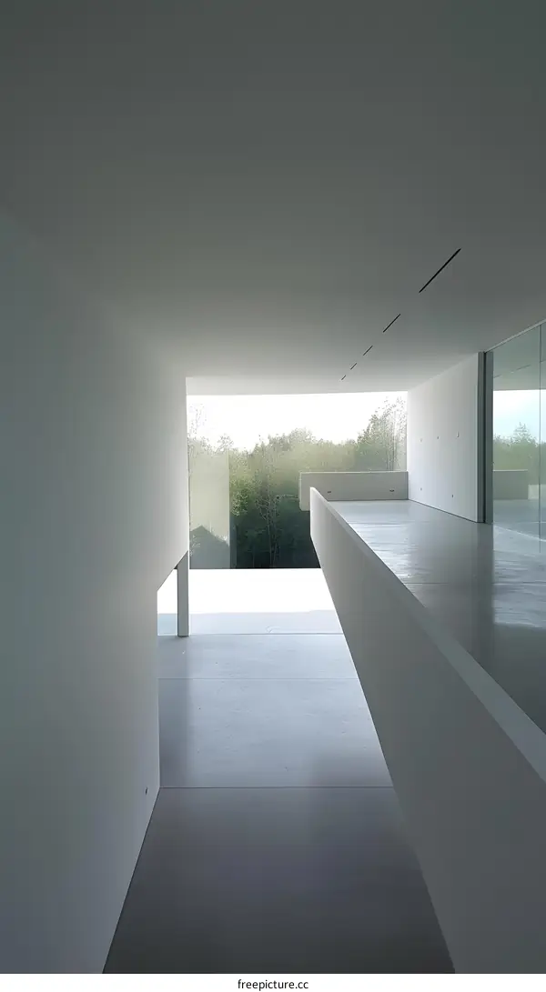 Minimalist Modern Architecture with a View of Green Trees