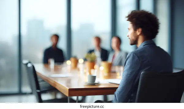 Business Meeting in Modern Office Space