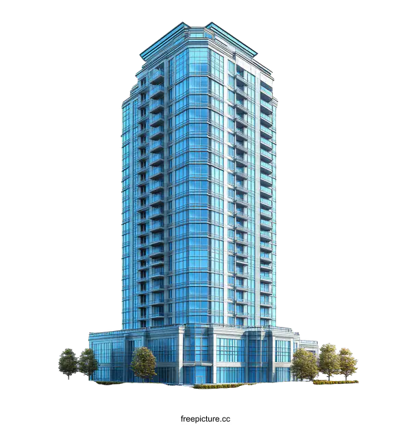 [Transparent Background PNG]Modern High-Rise Residential Building Design