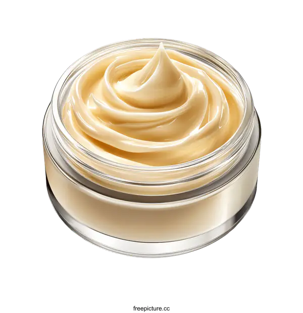 [Transparent Background PNG]Cream Jar with Luxurious Cream Texture