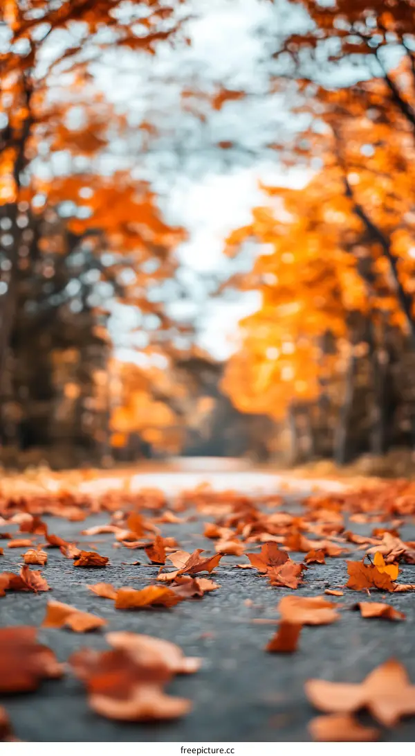 Autumn Leaves on a Forest Path