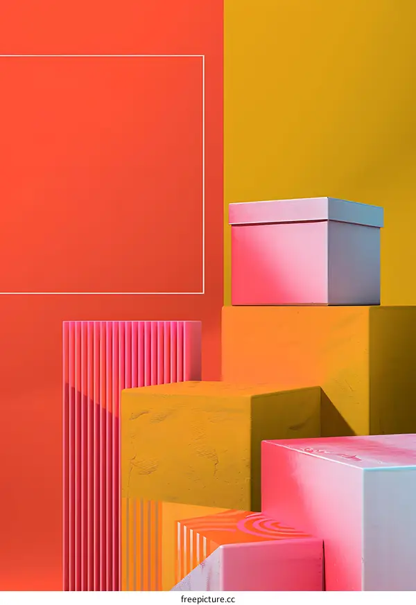 Abstract Geometric Shapes with Bright Colors