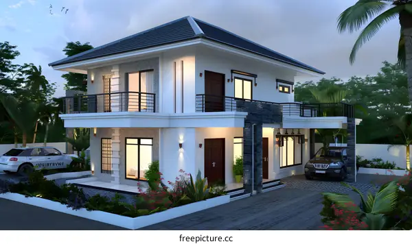 Modern Two Story House Exterior Design