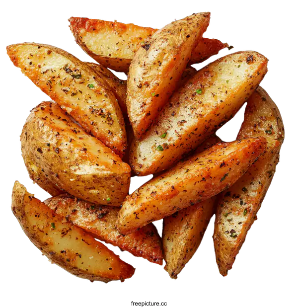 [Transparent Background PNG]Crispy Roasted Potato Wedges