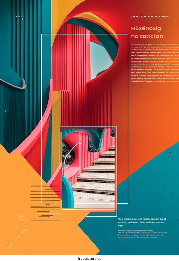 Abstract Design with Vibrant Colors and Geometric Shapes