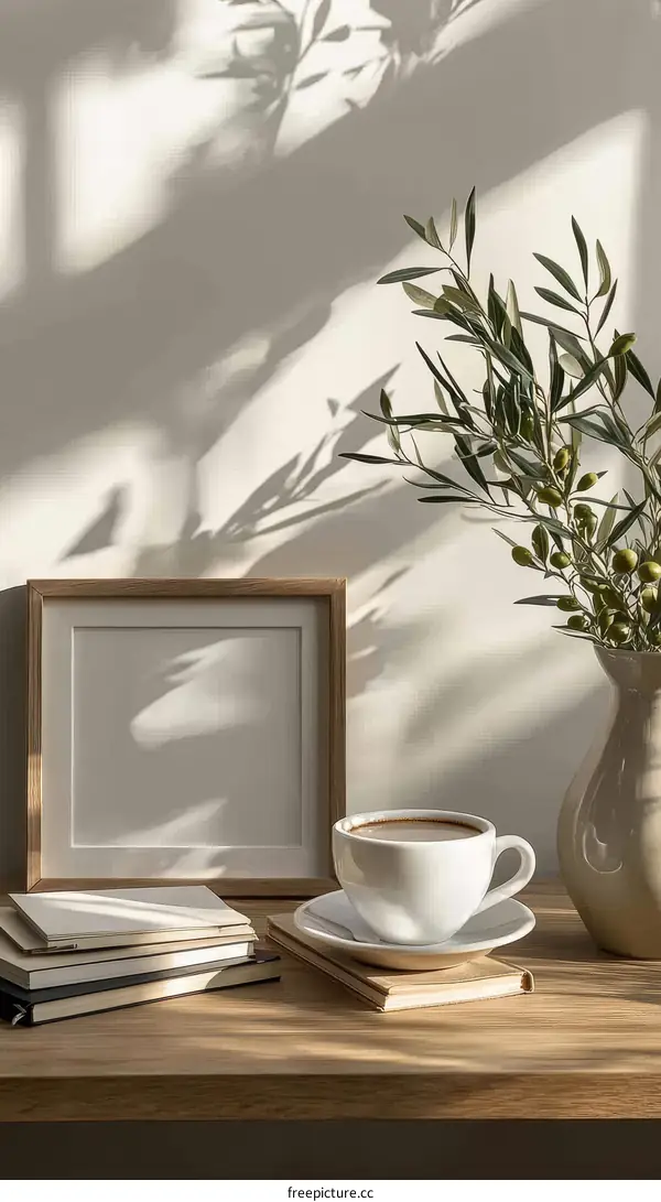 Cozy Workspace with Natural Light and Warm Tones