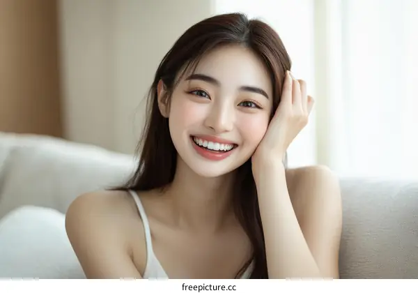Beautiful Asian Woman Smiling Portrait