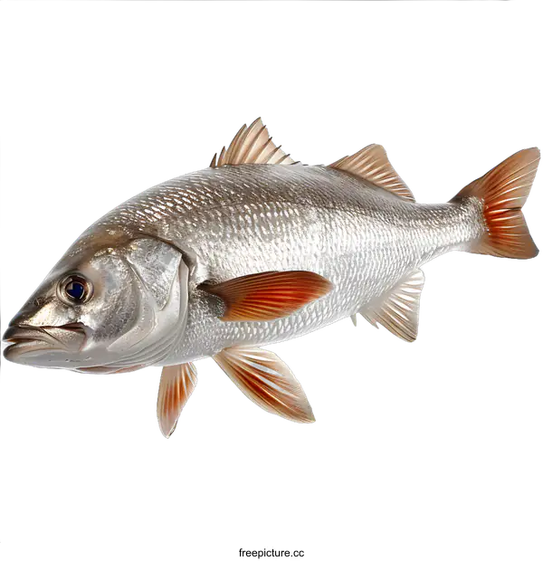 [Transparent Background PNG]Fish with red fins on white background