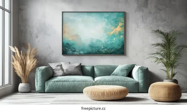 Modern Living Room Interior Design Illustration