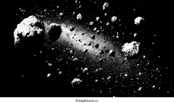 Asteroid Collision in Space Illustration