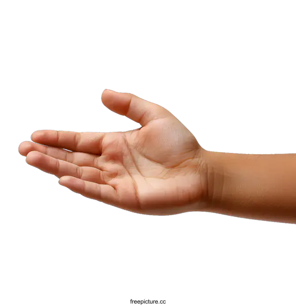 [Transparent Background PNG]Open Hand Gesture on White Background
