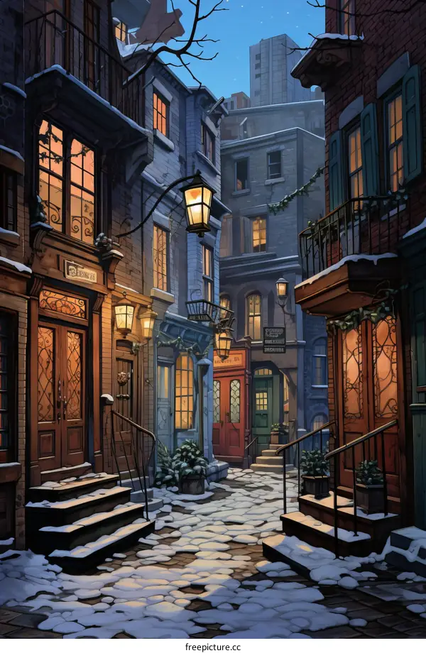 Victorian Street in Winter