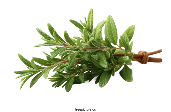 [Transparent Background PNG]Fresh Aromatic Herbs Close-up