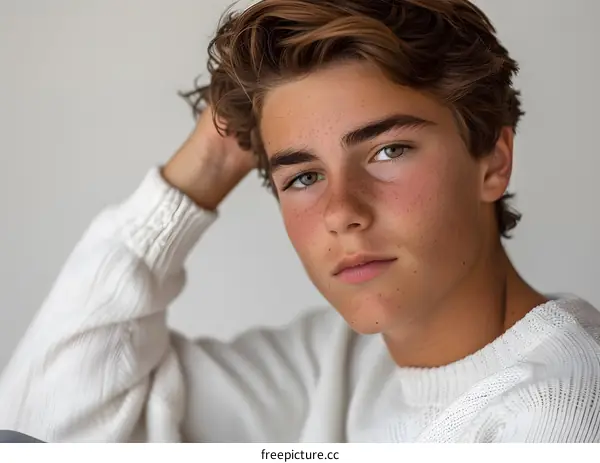 Portrait of a Young Man with Freckles