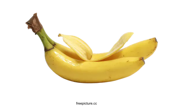 [Transparent Background PNG]Two Bananas with Peel Removed Close-up