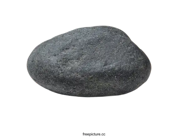 [Transparent Background PNG]Single Gray Smooth Pebble on White Background