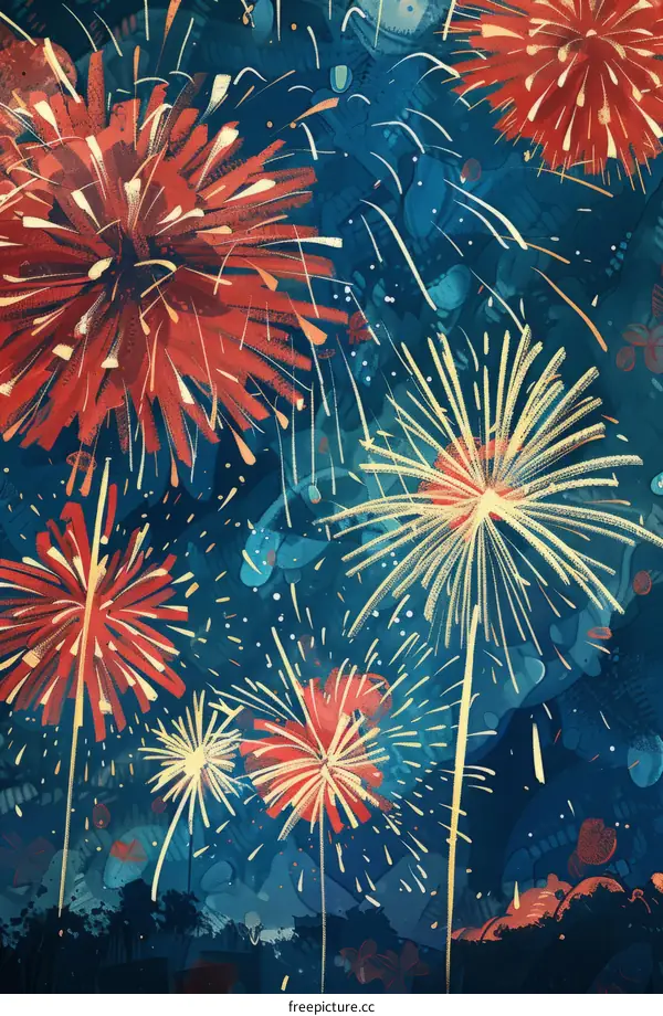 Fireworks light up the night sky