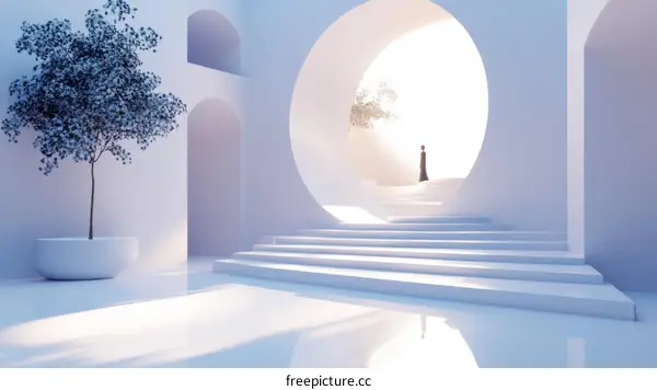 Abstract Modern Architectural Design with a Figure