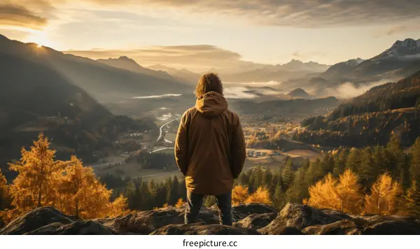 Contemplating the Majestic Mountain Landscape