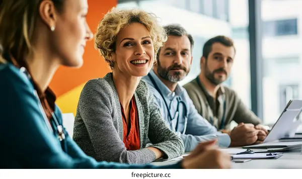 Caucasian Business Meeting Group Discussion