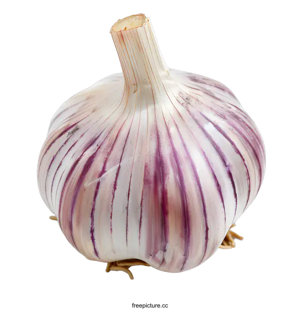 [Transparent Background PNG]Single Garlic Bulb Close Up