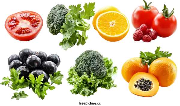 [Transparent Background PNG]Assortment of Fresh Fruits and Vegetables