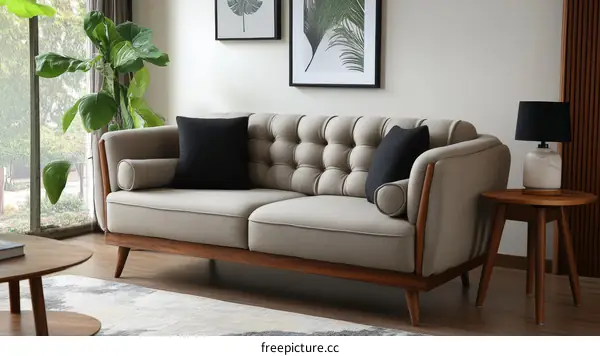 Beige Sofa in a Modern Living Room